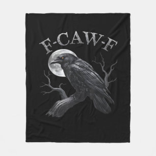 Krähe F-Caw-F Lustiger Vogel Mond Retro Klassiker Fleecedecke