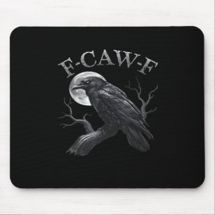 Krähe F-Caw-F Lustiger Vogel Mond Retro Klassiker Mousepad