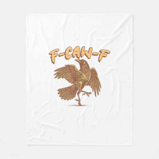Krähe F-Caw-F Lustiger Vogel Rabe Meme Fleecedecke (Vorderseite)