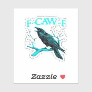 Krähe F-Caw-F Lustiger Vogel Retro-Design Kreative Aufkleber