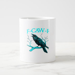 Krähe F-Caw-F Lustiger Vogel Retro-Design Kreative Jumbo-Tasse