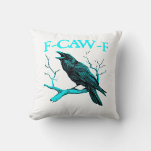 Krähe F-Caw-F Lustiger Vogel Retro-Design Kreative Kissen