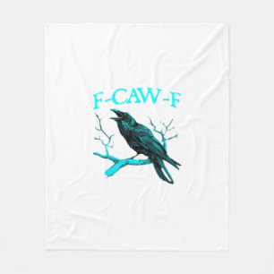 Krähe F-Caw-F Lustiger Vogel Retro Fleecedecke