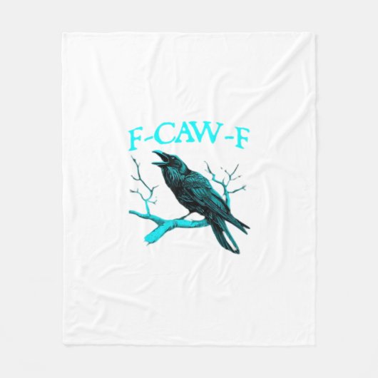Krähe F-Caw-F Lustiger Vogel Retro Fleecedecke (Vorderseite)