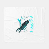 Krähe F-Caw-F Lustiger Vogel Retro Fleecedecke (Vorderseite (Horizontal))