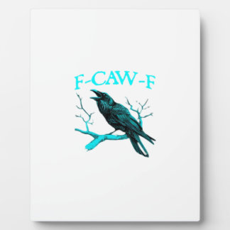 Krähe F-Caw-F Lustiger Vogel Retro Fotoplatte