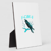 Krähe F-Caw-F Lustiger Vogel Retro Fotoplatte (Seite)