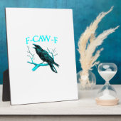 Krähe F-Caw-F Lustiger Vogel Retro Fotoplatte (Seite)