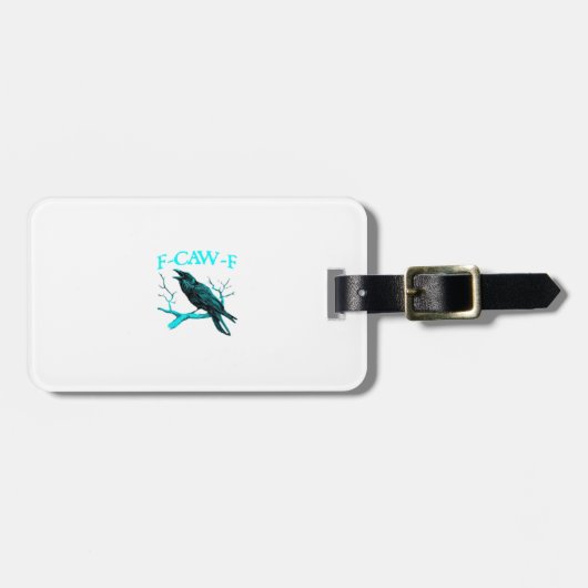 Krähe F-Caw-F Lustiger Vogel Retro Gepäckanhänger (Vorderseite horizontal)