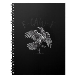 Krähe, F-Caw-F Lustiger Vogel Retro-Grafik Notizblock