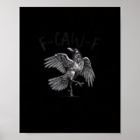 Krähe, F-Caw-F Lustiger Vogel Retro-Grafik