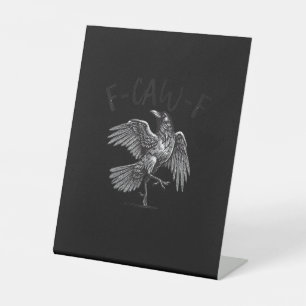 Krähe, F-Caw-F Lustiger Vogel Retro-Grafik Sockelschild