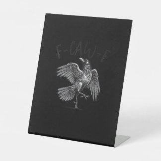 Krähe, F-Caw-F Lustiger Vogel Retro-Grafik Sockelschild