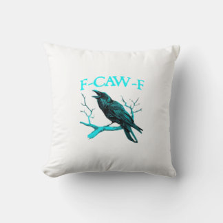 Krähe F-Caw-F Lustiger Vogel Retro Kissen