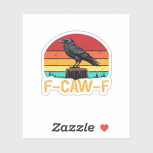Krähe, F-Caw-F Lustiger Vogel Retro Klassiker Aufkleber