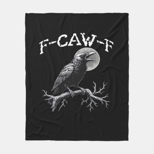 Krähe F-Caw-F Lustiger Vogel Retro Klassiker Fleecedecke (Vorderseite)