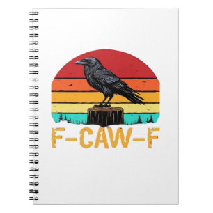 Krähe, F-Caw-F Lustiger Vogel Retro Klassiker Notizblock