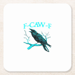 Krähe F-Caw-F Lustiger Vogel Retro Rechteckiger Pappuntersetzer