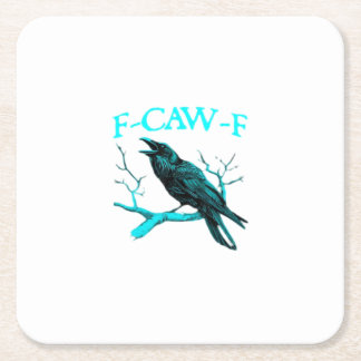 Krähe F-Caw-F Lustiger Vogel Retro Rechteckiger Pappuntersetzer