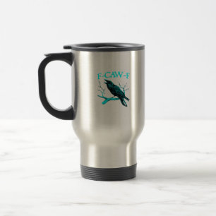 Krähe F-Caw-F Lustiger Vogel Retro Reisebecher