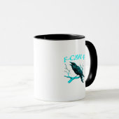Krähe F-Caw-F Lustiger Vogel Retro Tasse (VorderseiteRechts)