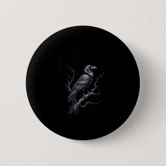 Krähe F-Caw-F Lustiger Vogel Sagt Humor Meme Button (Vorderseite)
