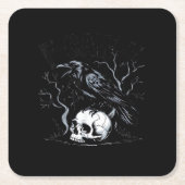 Krähe, F-Caw-F Vogel Mond Gothic Erwachsenen Humor Rechteckiger Pappuntersetzer (Vorderseite)