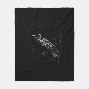 Krähe, F-Caw-F Vogel Retro Klassiker Fleecedecke