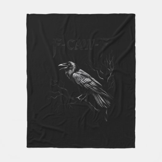 Krähe, F-Caw-F Vogel Retro Klassiker Fleecedecke (Vorderseite)