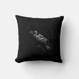 Krähe, F-Caw-F Vogel Retro Klassiker Kissen