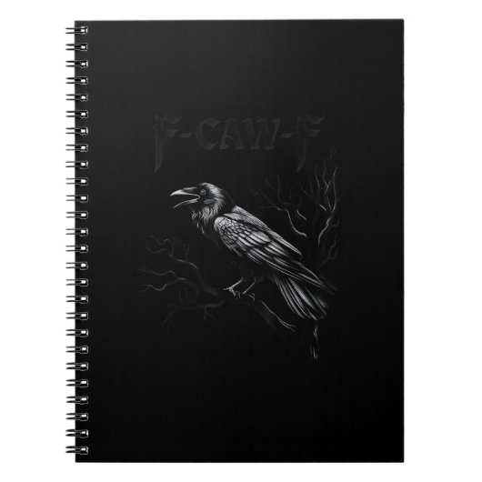Krähe, F-Caw-F Vogel Retro Klassiker Notizblock (Vorderseite)