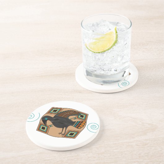 Krähe Getränkeuntersetzer (Seite)