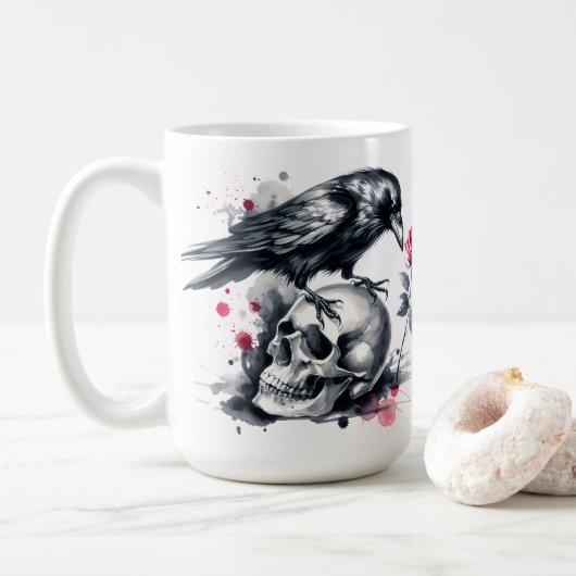 Krähe Kaffeetasse (Mit Donut)