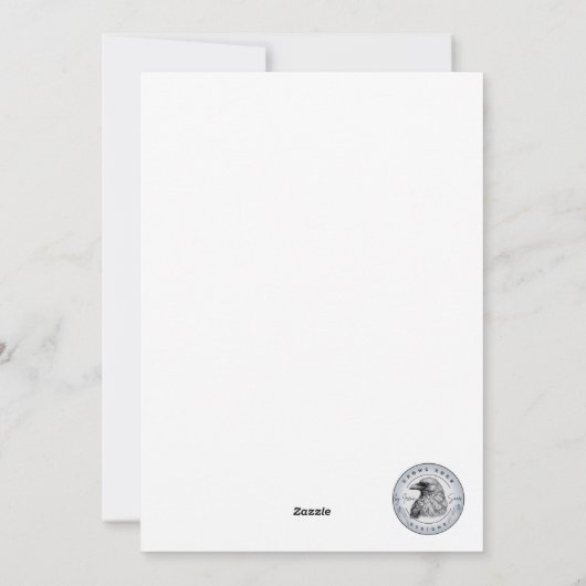 Krähe & Katze Herbst Thanksgiving Karte Grußkarte (Rückseite)