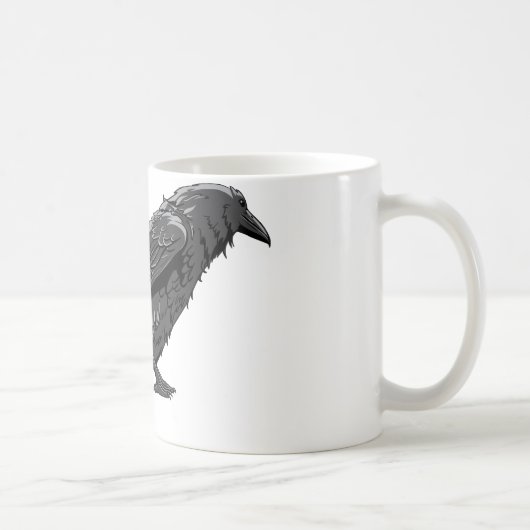 Krähe ~ Krähen-Vogel fertigen Schablone besonders Kaffeetasse (Rechts)