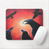 Krähe Mousepad - Raben, Amseln (Mit Mouse)