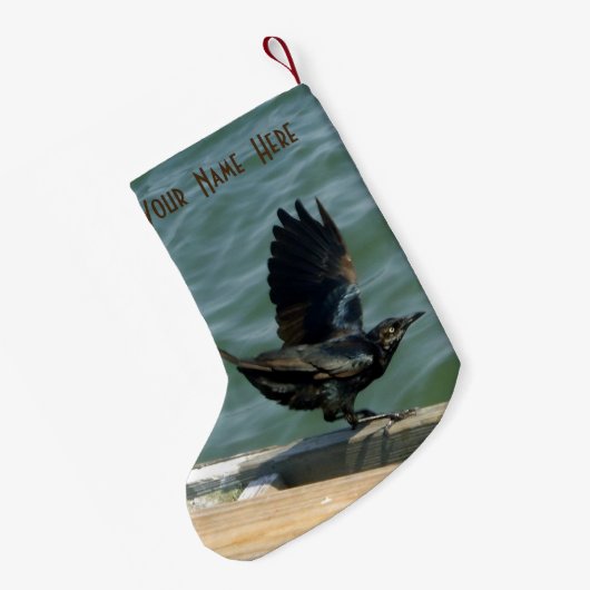 Krähe personalisiert kleiner weihnachtsstrumpf (Rückseite (Hängend))