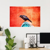 Krähe Poster (Heimbüro)