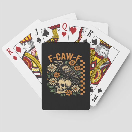 Krähe Rabe F-Caw-F Cool Einzigartig Spielkarten (Rückseite)