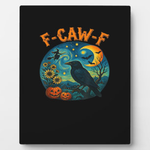 Krähe Rabe F-Caw-F Lustiger Halloween-Goth-Schachb Fotoplatte