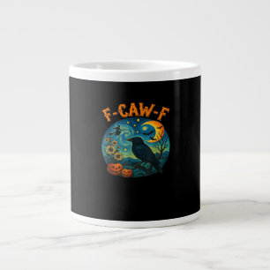 Krähe Rabe F-Caw-F Lustiger Halloween-Goth-Schachb Jumbo-Tasse