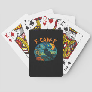 Krähe Rabe F-Caw-F Lustiger Halloween-Goth-Schachb Spielkarten