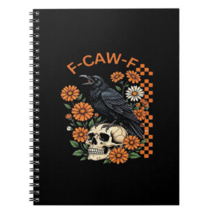 Krähe Rabe F-Caw-F Lustiges Halloween Gothic Kreat Notizblock
