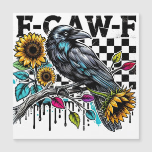 Krähe Rabe F-CAW-F Lustiges Halloween Magnetkarte