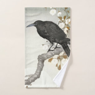 Krähe Rabe Koson Japanischer Vogel Krähe Badhandtuch Set