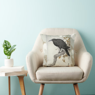 Krähe Rabe Koson Japanischer Vogel Krähe Kissen