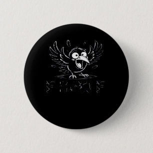Krähe, Retro F-Caw-F Vogel Krähe Lustige Krähe Vog Button