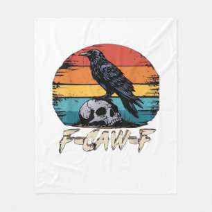 Krähe, Retro F-Caw-F Vogel Krähe Lustige Krähe Vog Fleecedecke