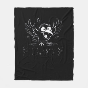 Krähe, Retro F-Caw-F Vogel Krähe Lustige Krähe Vog Fleecedecke