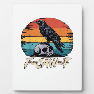 Krähe, Retro F-Caw-F Vogel Krähe Lustige Krähe Vog Fotoplatte